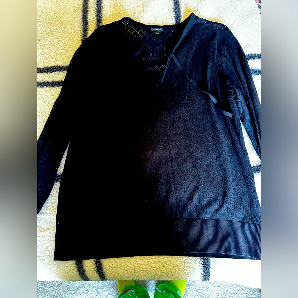 Torrid black knit top size 1